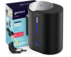 A GENIANI top fill cool mist humidifier with a large water tank and an easy refilling system