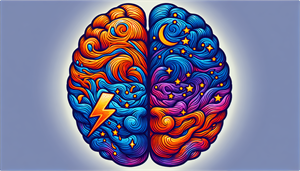 Illustration of a brain with overlapping words 'ADHD' and 'Sleep Apnea'