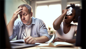 Photo of a person struggling to concentrate