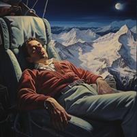 man-sleeping-with-mountains-in-background