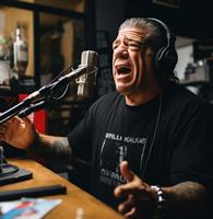 Joey Diaz recording a podcast