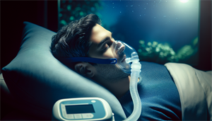 Illustration of a person using a CPAP machine