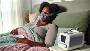 Photo of a person using a CPAP machine