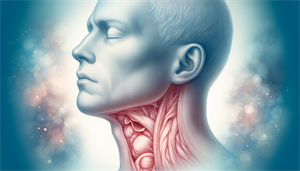 Illustration of obstructed airway during sleep apnea