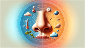 Illustration of environmental factors causing dry nose