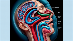 Illustration of airway obstruction during sleep