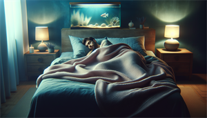 Illustration of a person sleeping peacefully in a bed