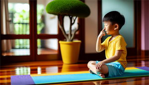 Photo of a child practicing nasal breathing