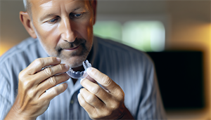 Photo of a person wearing a mouth guard