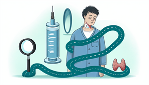 Illustration of diagnostic blood tests for thyroid disorders