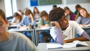 Photo of a teenager feeling excessively sleepy during the day