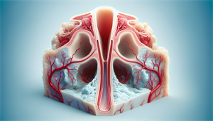 Illustration of nasal congestion and inflammation