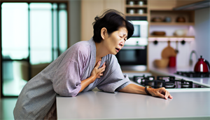 Photo of a person feeling fatigued and experiencing heart palpitations