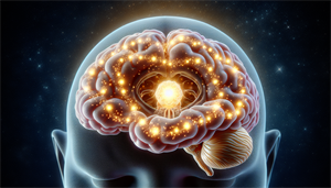 Illustration of pineal gland producing melatonin