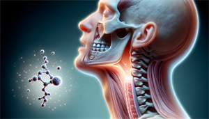 Illustration of sleep apnea and throat muscles