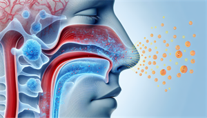 Illustration of air passing through nasal passages creating vibrations