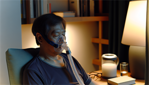 Photo of a person undergoing CPAP therapy for sleep apnea