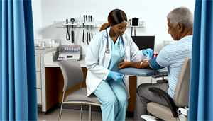 Photo of a healthcare professional drawing blood from a patient's arm